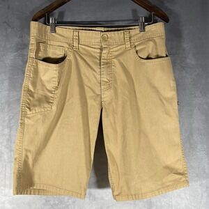 Oakley Shorts Mens 33 Khaki Slim Fit Chino Cotton Stretch Casual Flat Front Golf